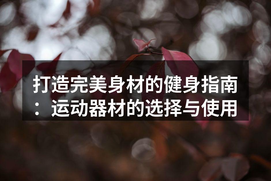 打造完美身材的健身指南：运动器材的选择与使用